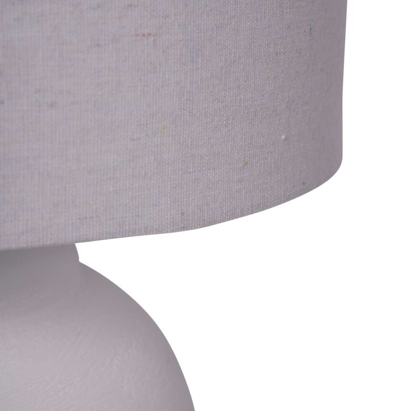 Biała lampa stołowa z abażurem Classic Textured 57,5 cm ceramiczna podstawa