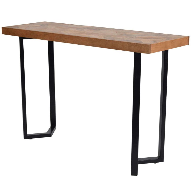 Konsola Wood Classic L drewno mango 150x76 cm drewniany blat stalowe nogi czarne
