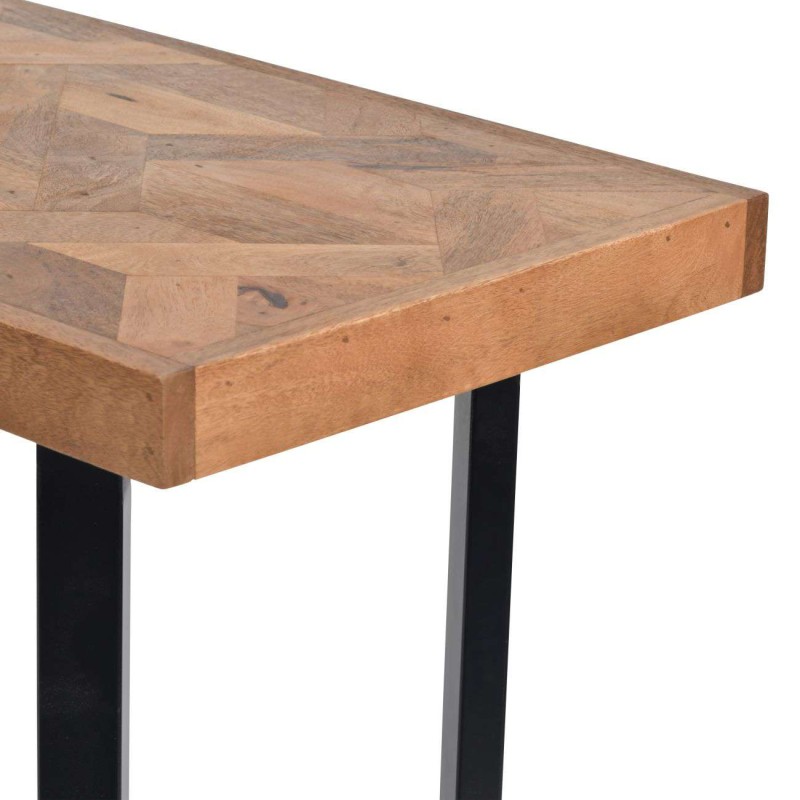 Konsola Wood Classic L drewno mango 150x76 cm drewniany blat stalowe nogi czarne
