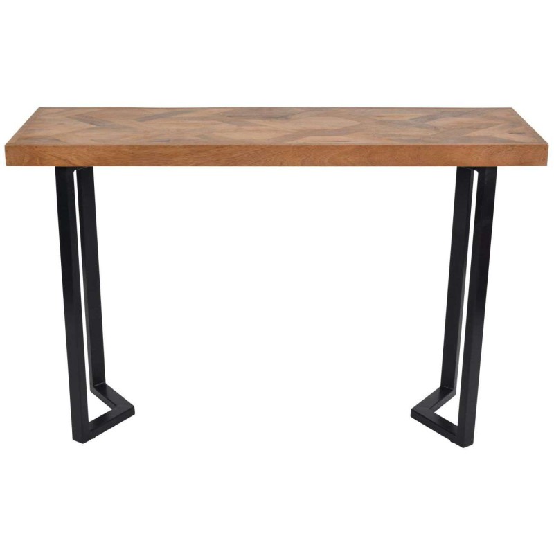 Konsola Wood Classic L drewno mango 150x76 cm drewniany blat stalowe nogi czarne