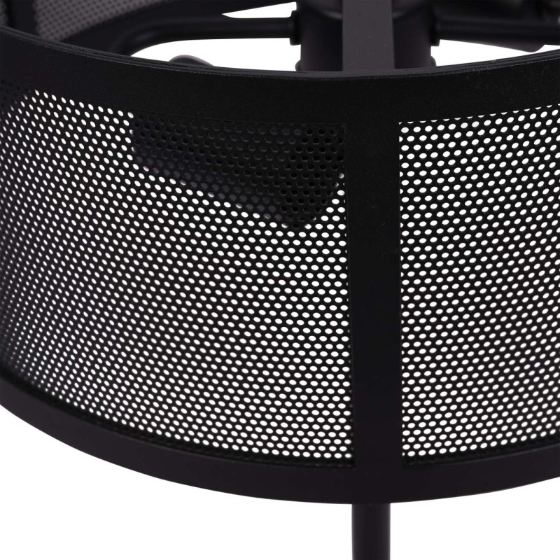 Czarna lampa stołowa Black Mesh 50 cm marmurowa podstawa metalowy klosz