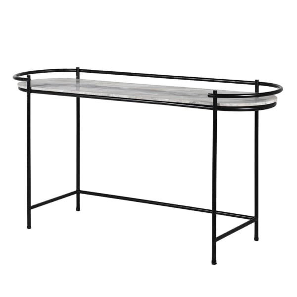 Konsola Camden 155 cm marmur blat czarna żelazna podstawa