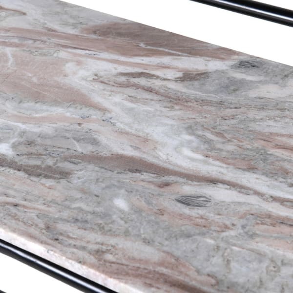 Konsola Camden 155 cm marmur blat czarna żelazna podstawa