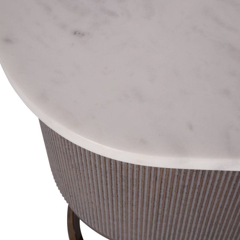 Złota Konsola Primrose 135 cm złota podstawa i marmurowy blat