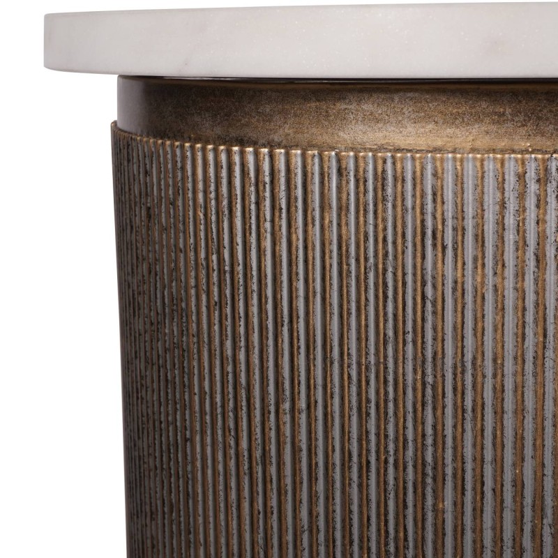 Złota Konsola Primrose 135 cm złota podstawa i marmurowy blat