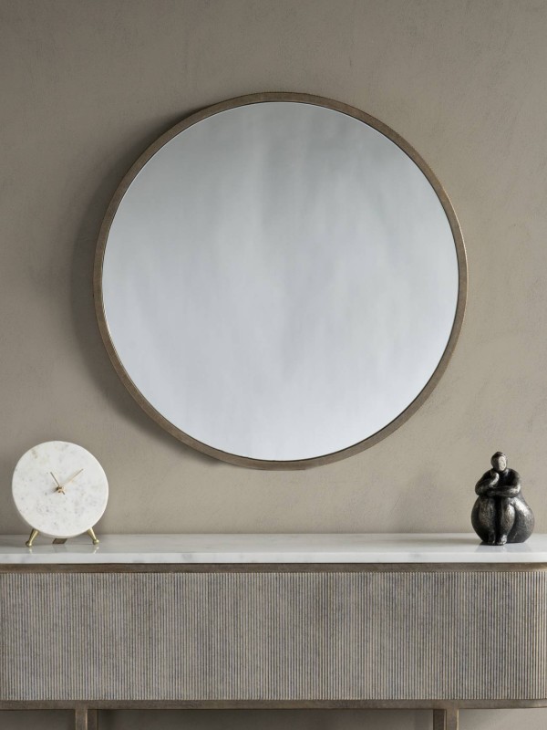 Okrągłe lustro Primrose Gold o średnicy 80 cm