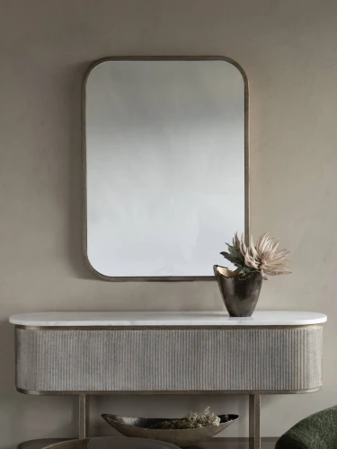 Prostokątne lustro Primrose Gold 102 × 76 cm w metalowej ramie