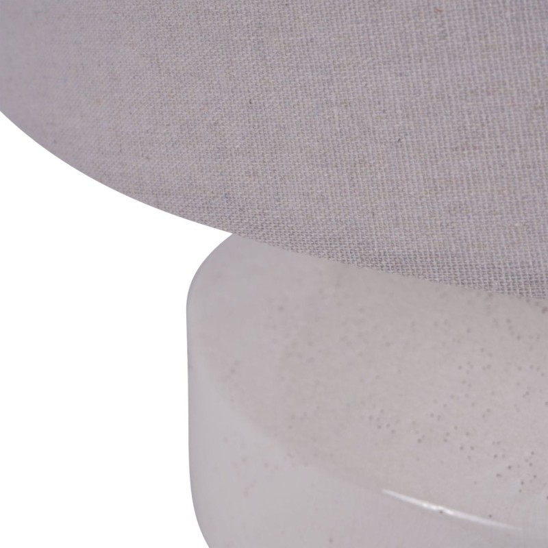 Biała lampa stołowa Portland 45,5 cm biała lniany abażur ceramiczna podstawa