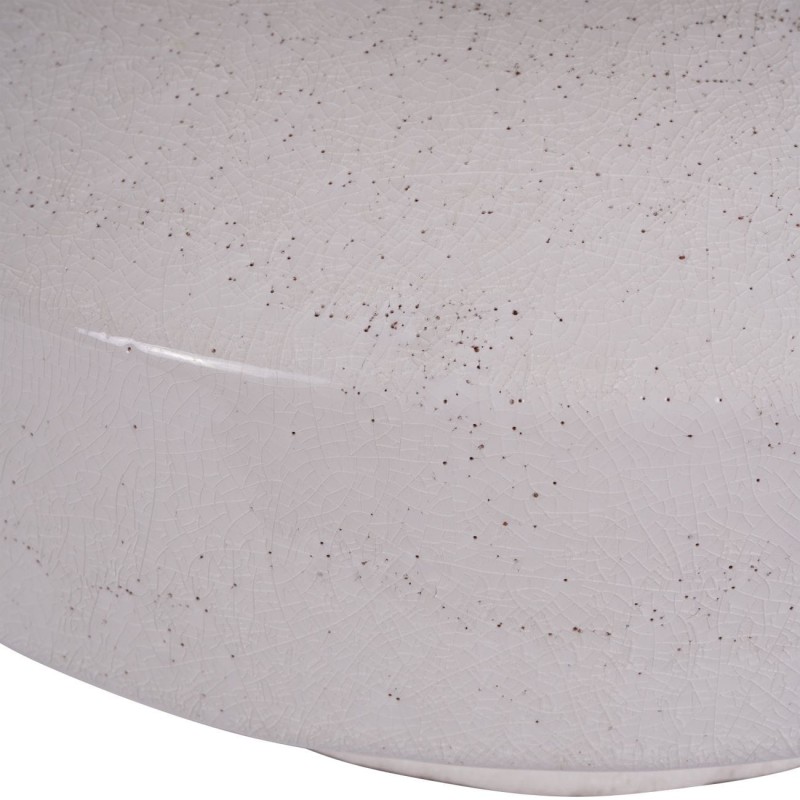 Biała lampa stołowa Portland 45,5 cm biała lniany abażur ceramiczna podstawa