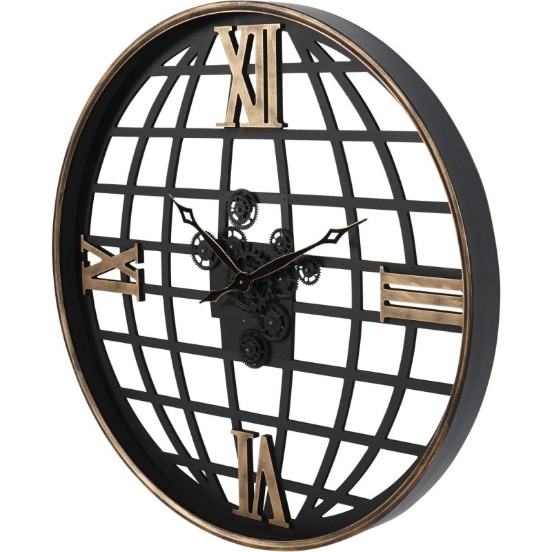 Ażurowy metalowy zegar ścienny Globe