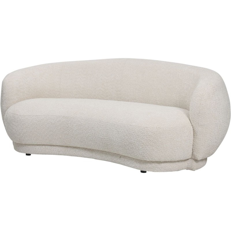 Zaokrąglona mała sofa Ennismore 191 cm boucle tkanina bukla kremowa kanapa