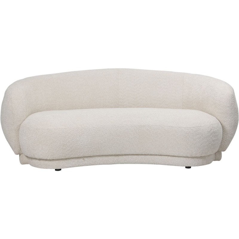 Zaokrąglona mała sofa Ennismore 191 cm boucle tkanina bukla kremowa kanapa