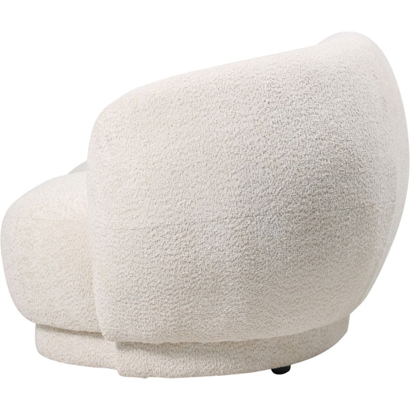Zaokrąglona mała sofa Ennismore 191 cm boucle tkanina bukla kremowa kanapa