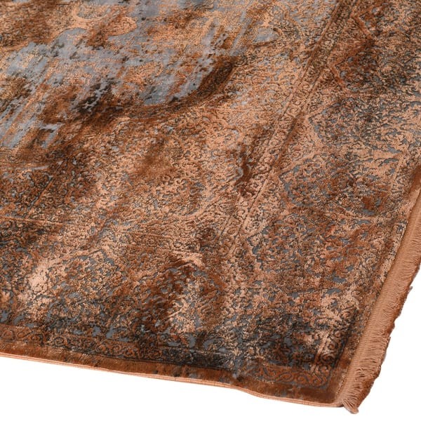 Miedziany dywan Chelsea Rust 165x235 cm rude wzory wiskoza