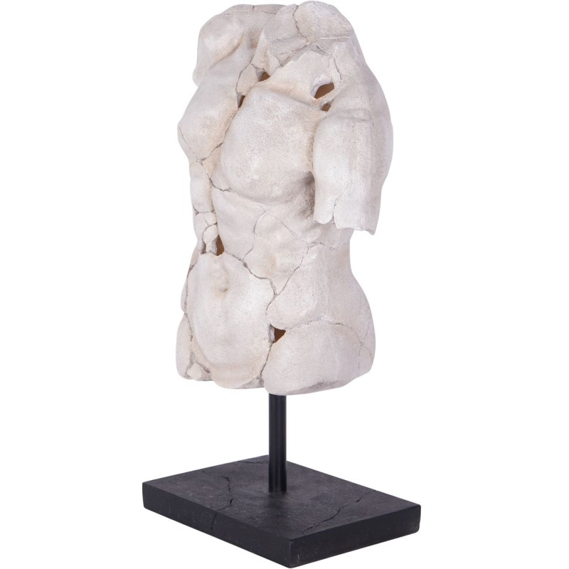 Rzeźba Torso Male na podstawie 62 cm poliresin biel i czerń