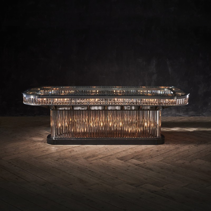 Stół do jadalni prostokątny Rex 240x100 cm luksusowe szkło wysokiej jakości unikat