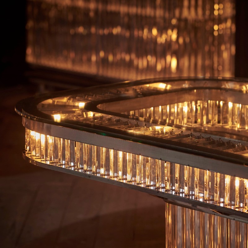 Stół do jadalni prostokątny Rex 240x100 cm luksusowe szkło wysokiej jakości unikat