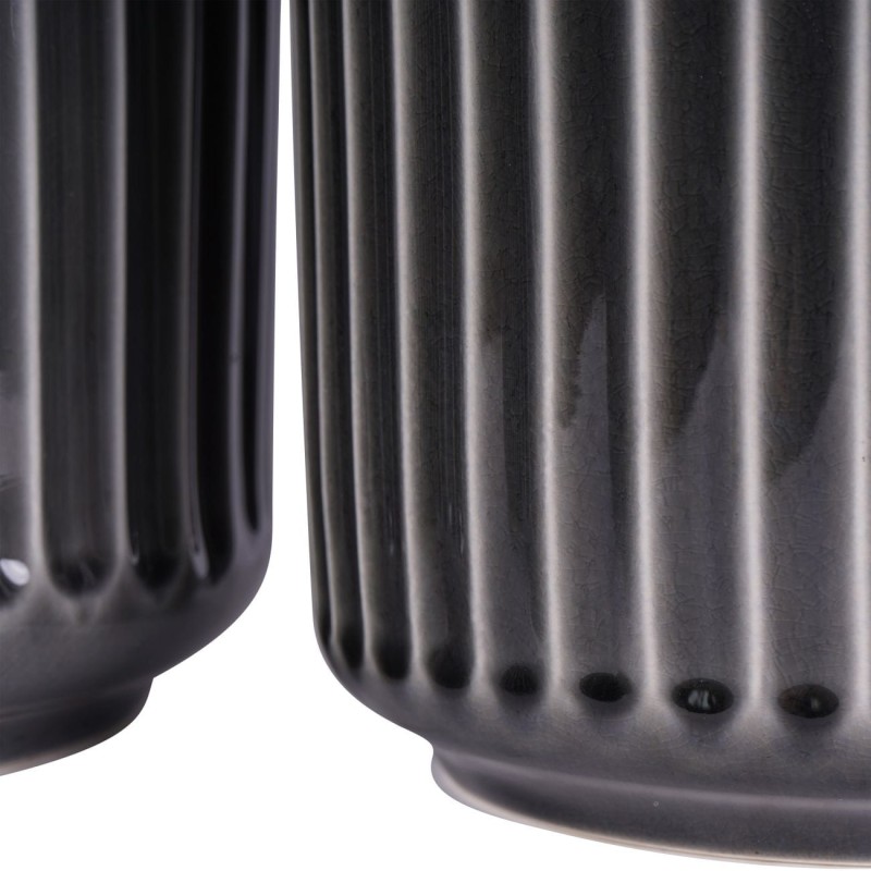 Trzy donice ceramiczne Brompton Trio czarne 22 cm donice do salonu