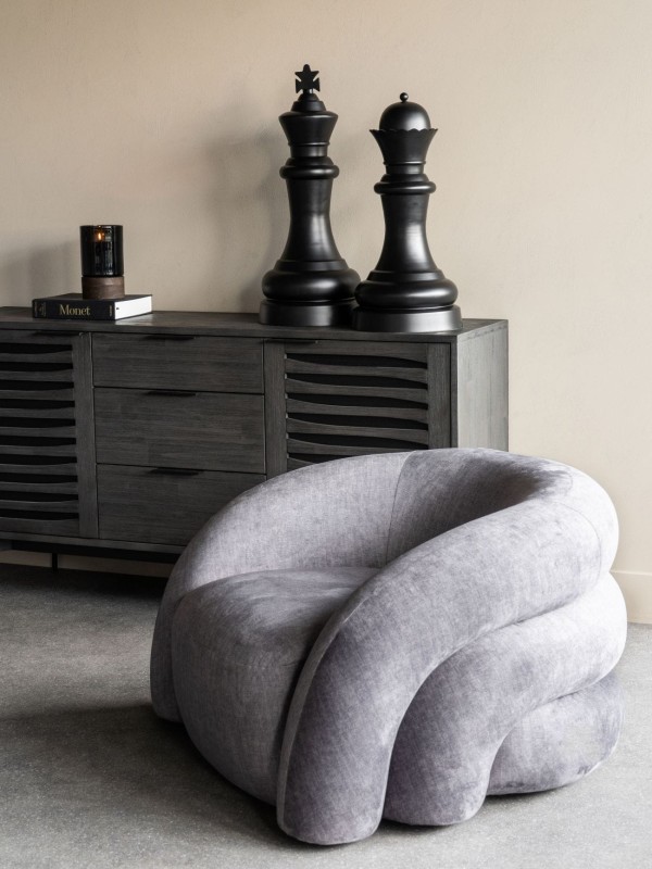 Dekoracja czarna King szachowy pionek 68 cm - rzeźba pionek król szachowy