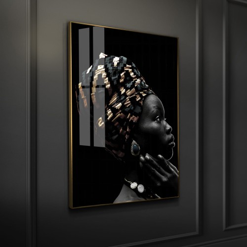 Obraz szklany glasspik Oriental Glow za szkłem, złota rama 80x120 cm