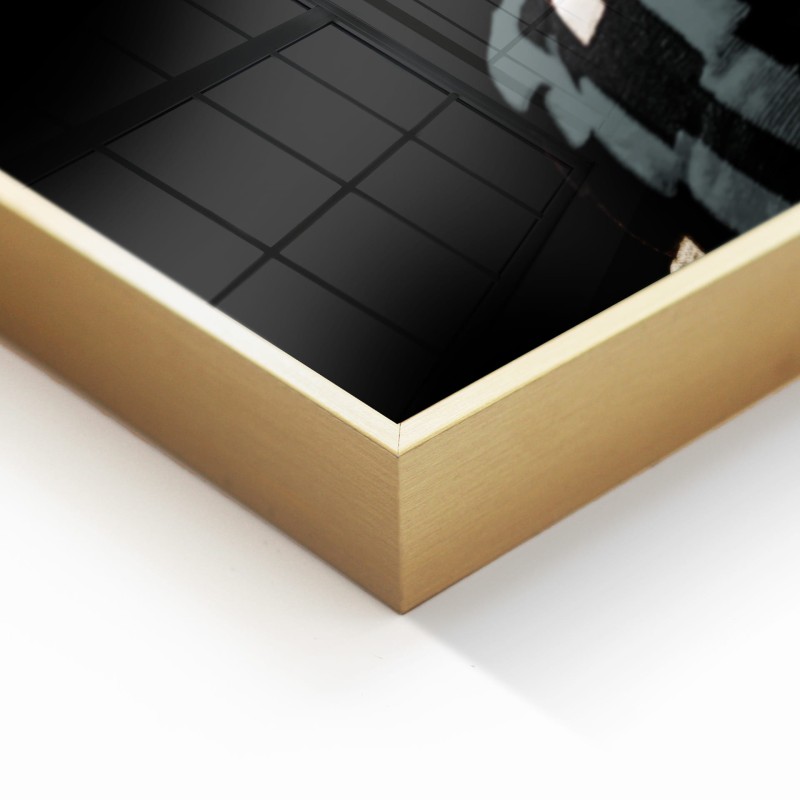 Obraz szklany glasspik Oriental Glow za szkłem, złota rama 80x120 cm