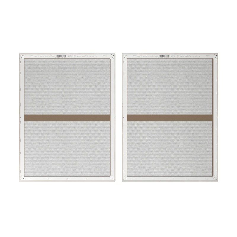 Nowoczesny obraz dwa panele Linton 50x170 cm biel złoto czerń