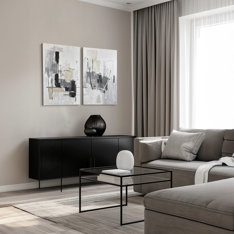 Nowoczesny obraz dwa panele Abstract Beige 50x70 cm biel i beż