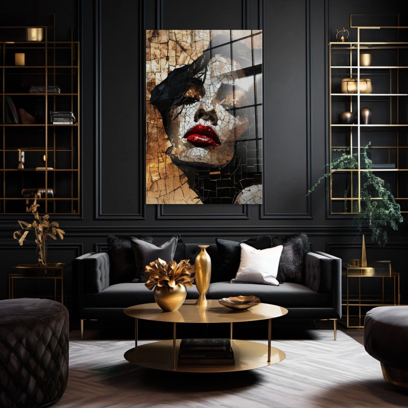 Obraz glasspik Mosaic obraz za szkłem metaliczny efekt 70x100 cm