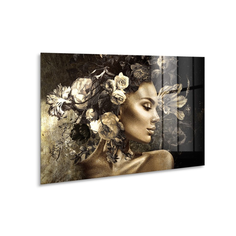 Obraz glasspik Lady obraz za szkłem 70x100 cm metaliczny efekt