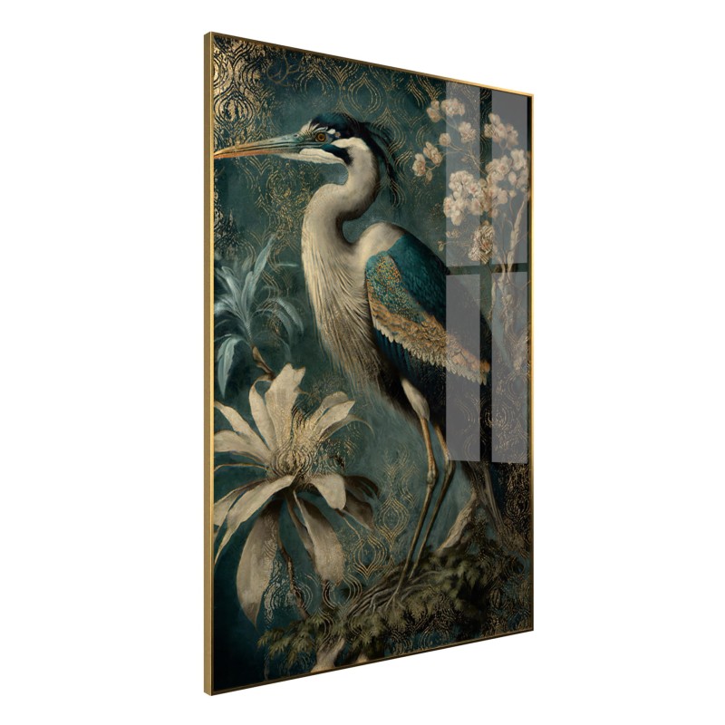 Obraz glasspik Heron obraz za szkłem złota rama 80x120 cm