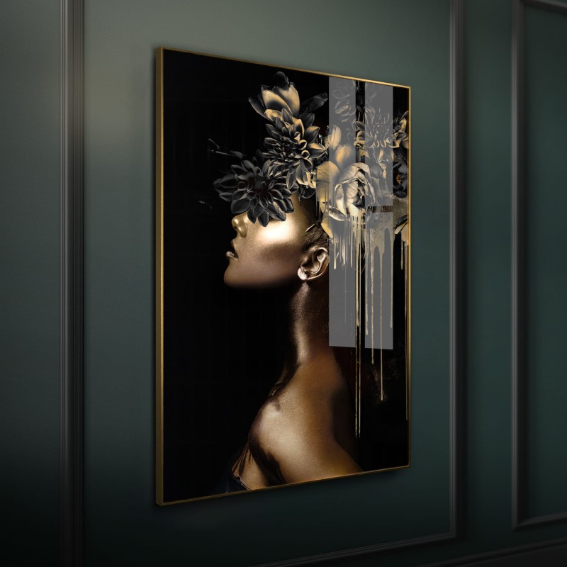 Obraz glasspik Golden Hour obraz za szkłem złota rama 80x120 cm