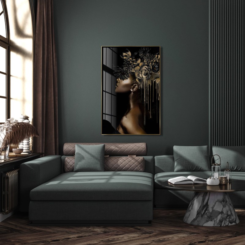 Obraz glasspik Golden Hour obraz za szkłem złota rama 80x120 cm