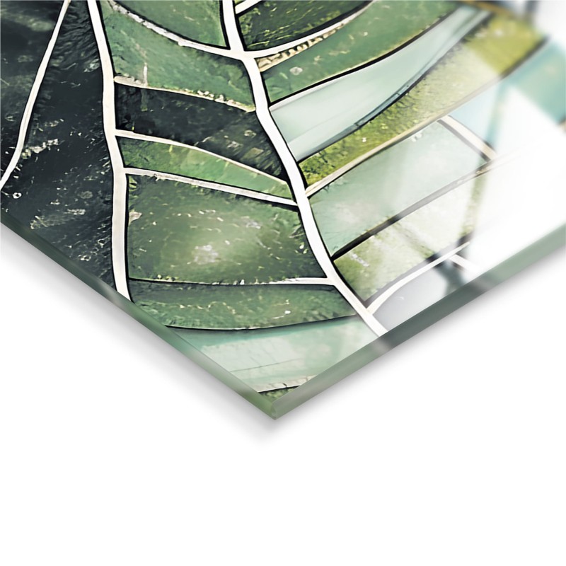 Obraz glasspik Monstera obraz za szkłem metaliczny efekt 50x125 cm