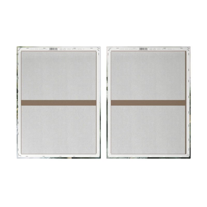 Nowoczesny obraz dwa panele Botanic 50x170 cm biel zieleń mirt