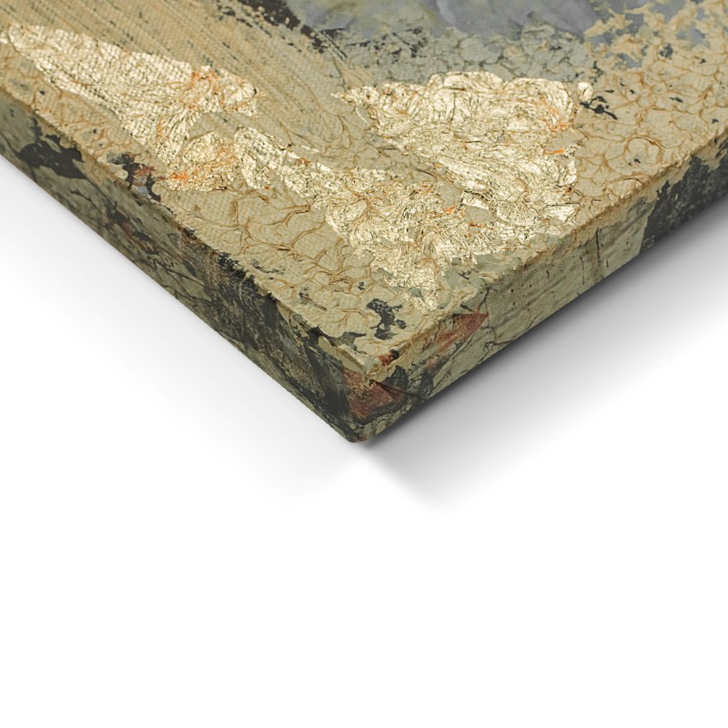 Obraz na płótnie Flower Gold obraz ręcznie malowany 70x100 cm