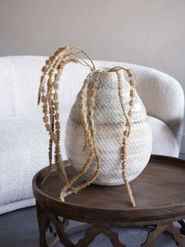 Duży wazon ceramiczny Woven L 47 cm z fakturą plecionki