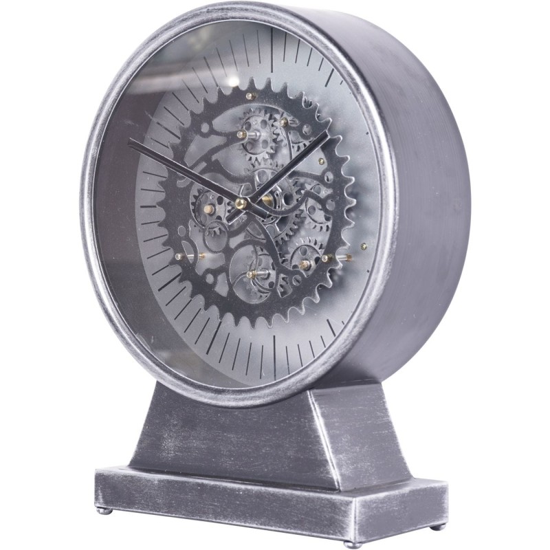 Zegar stojący Ennismore 32 cm srebro czerń ruchomy mechanizm