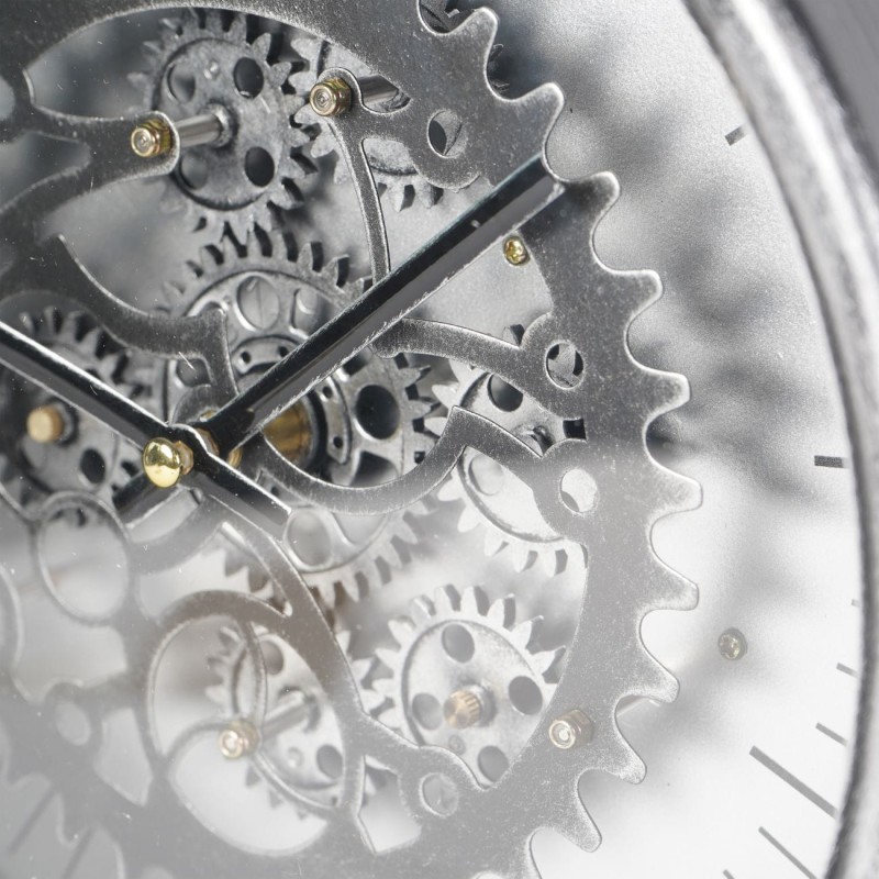 Zegar stojący Ennismore 32 cm srebro czerń ruchomy mechanizm