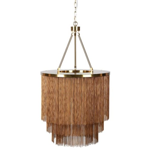 Żyrandol Unique Gold 60 cm złote łańcuszki duża lampa dekoracyjna