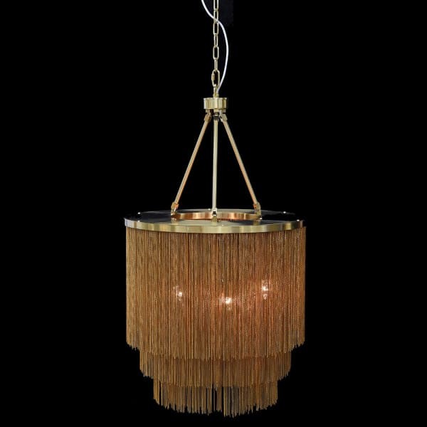 Żyrandol Unique Gold 60 cm złote łańcuszki duża lampa dekoracyjna