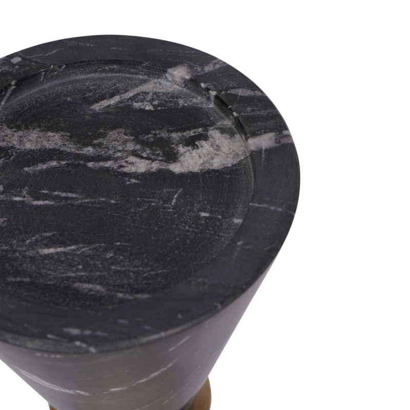 Czarno-biały świecznik Marble L na komodę