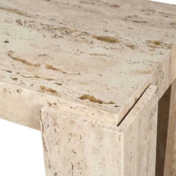 Konsola Travertine 151x80 cm marmurowa konsola jasna