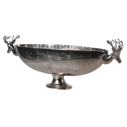 Cooler Double Stag 115 cm – srebrna misa na butelki z głowami jeleni