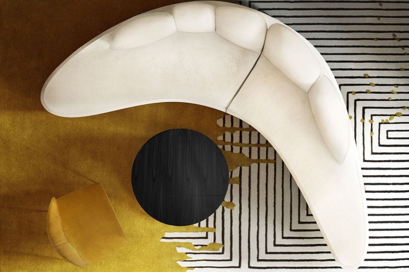 Dywan Valencia Gold 200x300 cm nowoczesny dywan ręcznie tkany wełna jedwab botaniczny