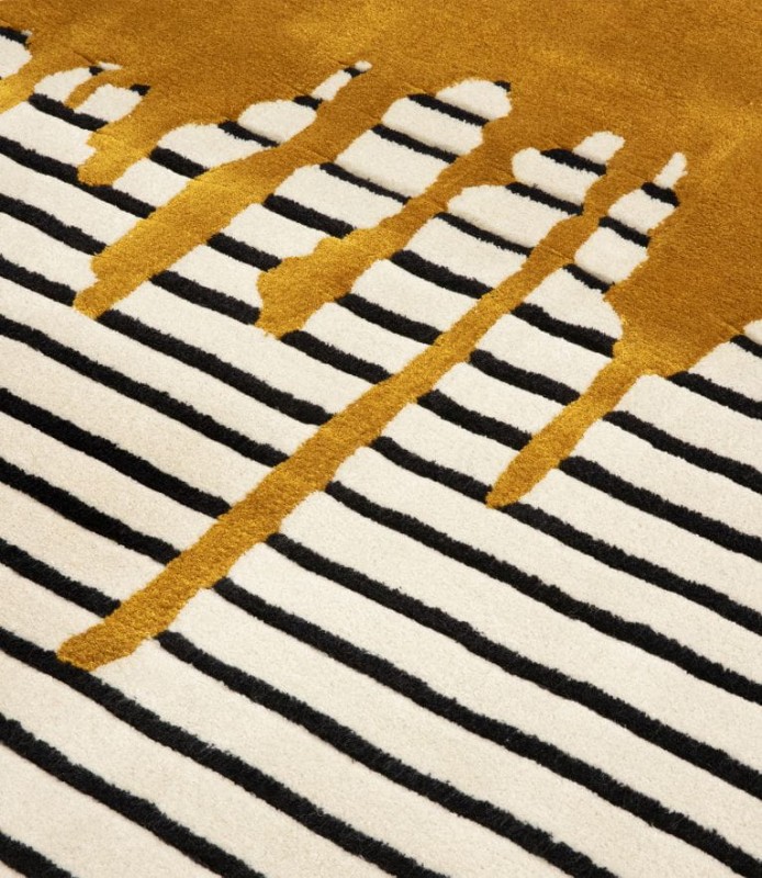 Dywan Valencia Gold 200x300 cm nowoczesny dywan ręcznie tkany wełna jedwab botaniczny