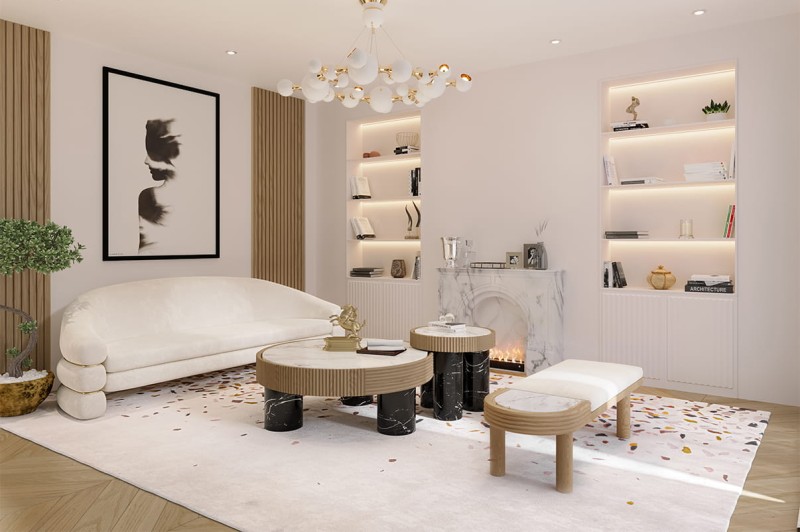 Dywan Terrazzo 200x300 cm nowoczesny dywan ręcznie tkany jedwab botaniczny