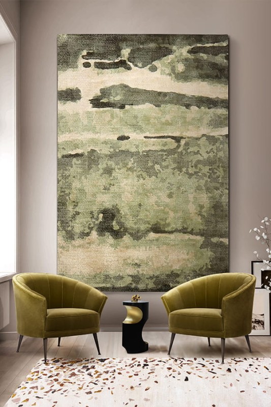 Dywan Terrazzo 200x300 cm nowoczesny dywan ręcznie tkany jedwab botaniczny