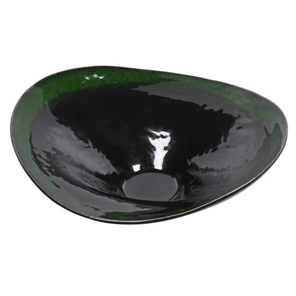 Ciemnozielona porcelanowa misa dekoracyjna Green
