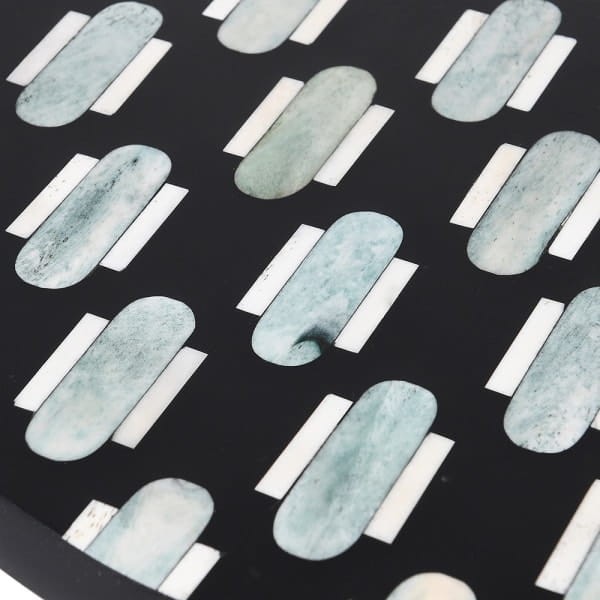 Stolik boczny Belize Green 45 cm stolik inkrustowany kością złote nóżki