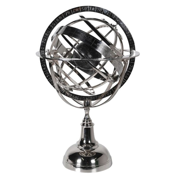 Kula armilarna/ sfera armilarna Kensington 75 cm srebro czerń aluminium